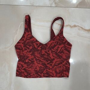 Lululemon Athletica Red Leaf Print Align Cropped Tank top